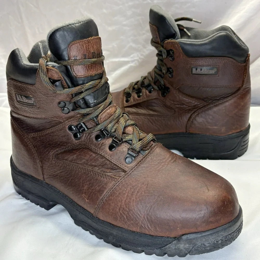 LL Bean Men's 11.5 M Brown Leather Hiking Boot Gore-tex Vibram Knife Edge